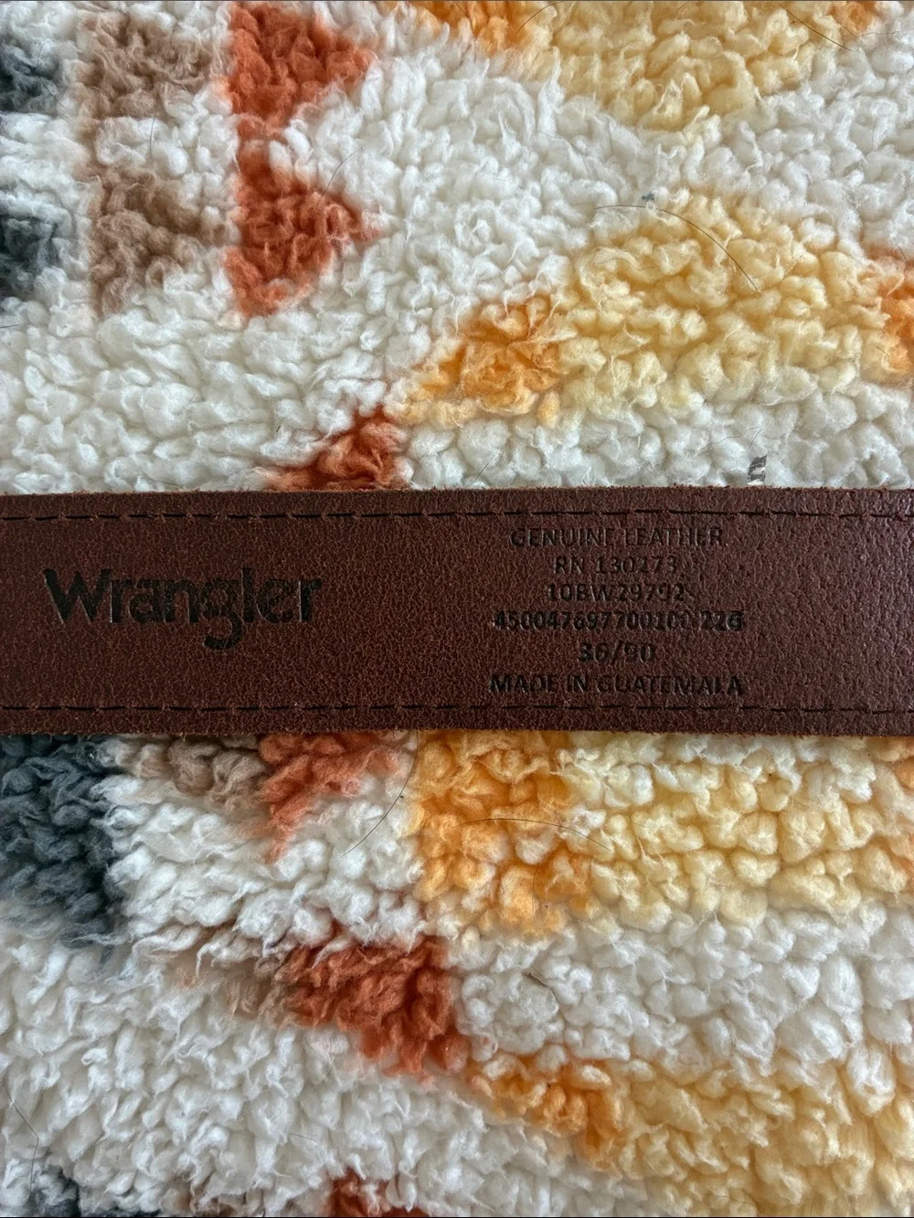 Wrangler leather belt